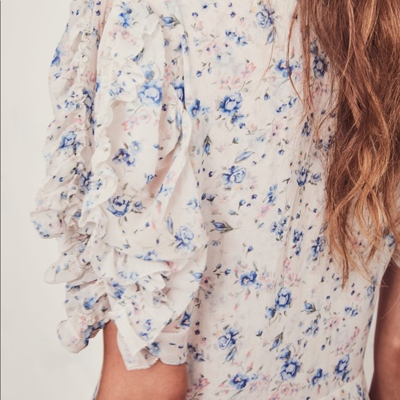 LOVESHACKFANCY ANDIE SILK FLORAL WHITE MAXI DRESS - Picture 3 of 7